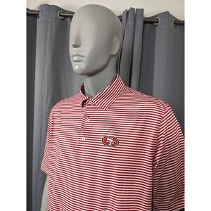 Vineyard Vines Performance  Shirt  Mens 2XL Red Striped San Francisco 49ers Golf